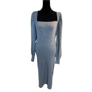 House of Harlow 1960 Bodycon Knit Ribbed Maxi Tank Dress Square Neck Size L NWT